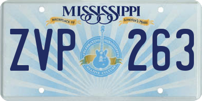 MS license plate ZVP263