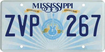 MS license plate ZVP267