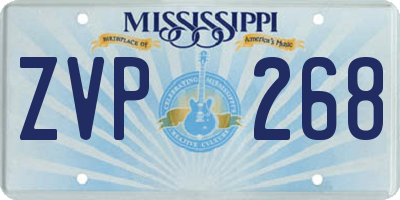 MS license plate ZVP268