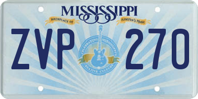 MS license plate ZVP270