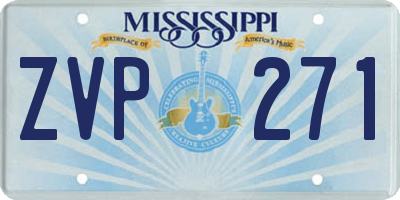MS license plate ZVP271