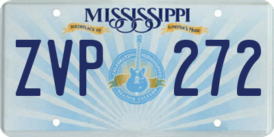 MS license plate ZVP272