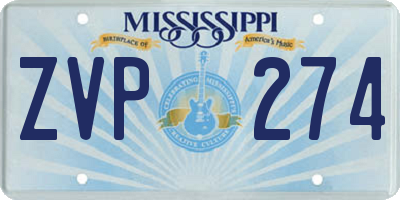 MS license plate ZVP274