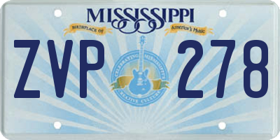 MS license plate ZVP278