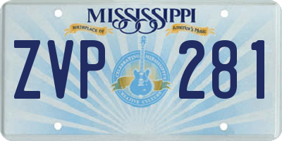 MS license plate ZVP281
