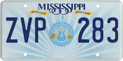 MS license plate ZVP283