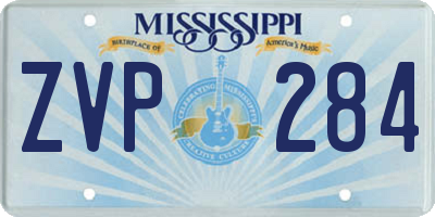 MS license plate ZVP284