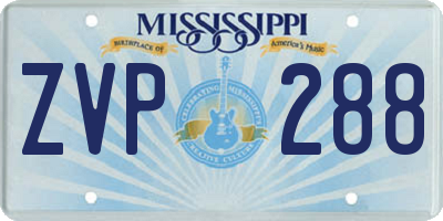 MS license plate ZVP288