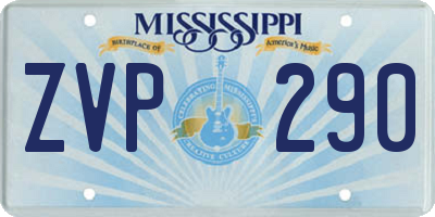 MS license plate ZVP290