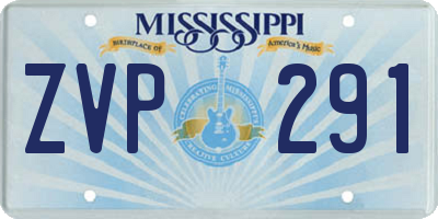 MS license plate ZVP291