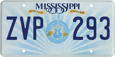 MS license plate ZVP293