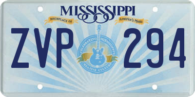 MS license plate ZVP294