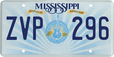 MS license plate ZVP296