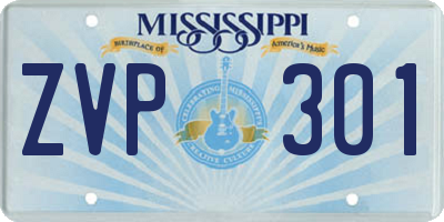 MS license plate ZVP301