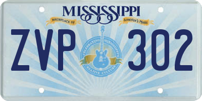 MS license plate ZVP302