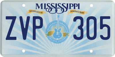 MS license plate ZVP305
