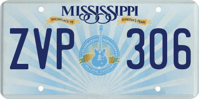 MS license plate ZVP306