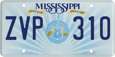 MS license plate ZVP310
