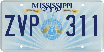 MS license plate ZVP311