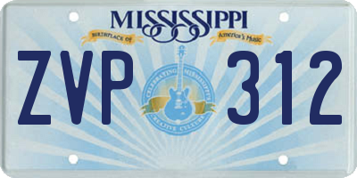 MS license plate ZVP312