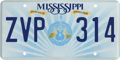 MS license plate ZVP314