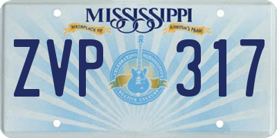 MS license plate ZVP317