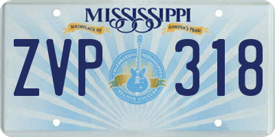 MS license plate ZVP318