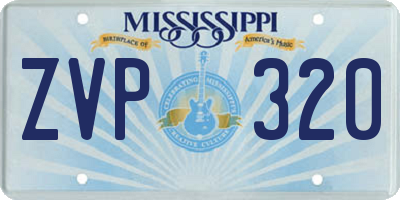 MS license plate ZVP320