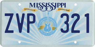 MS license plate ZVP321