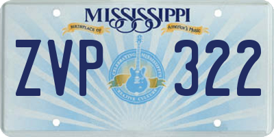 MS license plate ZVP322