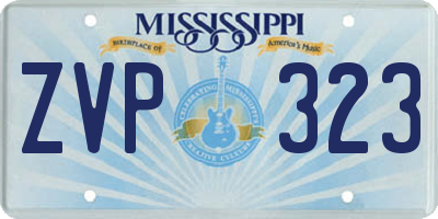 MS license plate ZVP323