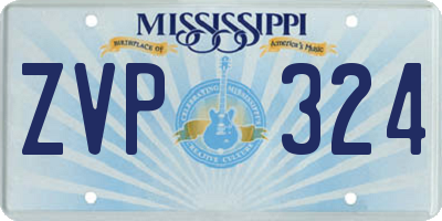 MS license plate ZVP324