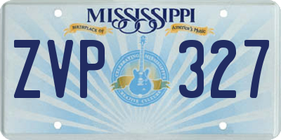 MS license plate ZVP327