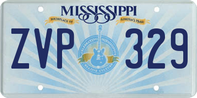 MS license plate ZVP329