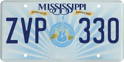 MS license plate ZVP330