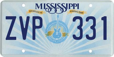 MS license plate ZVP331