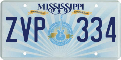 MS license plate ZVP334