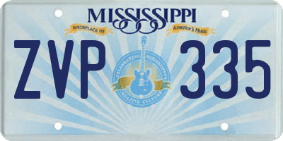 MS license plate ZVP335