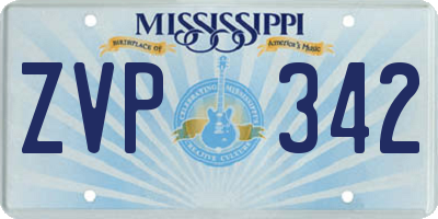 MS license plate ZVP342