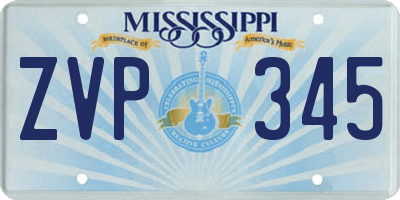 MS license plate ZVP345