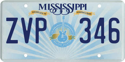 MS license plate ZVP346