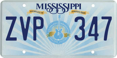 MS license plate ZVP347