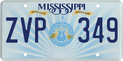 MS license plate ZVP349