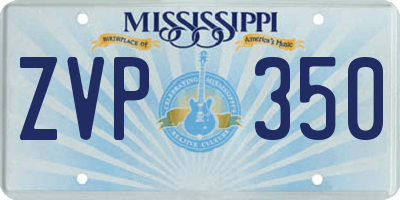 MS license plate ZVP350