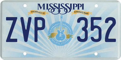 MS license plate ZVP352