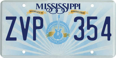 MS license plate ZVP354