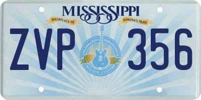 MS license plate ZVP356