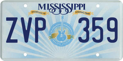 MS license plate ZVP359