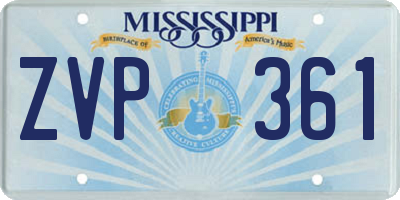 MS license plate ZVP361