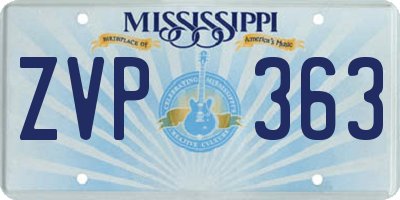 MS license plate ZVP363